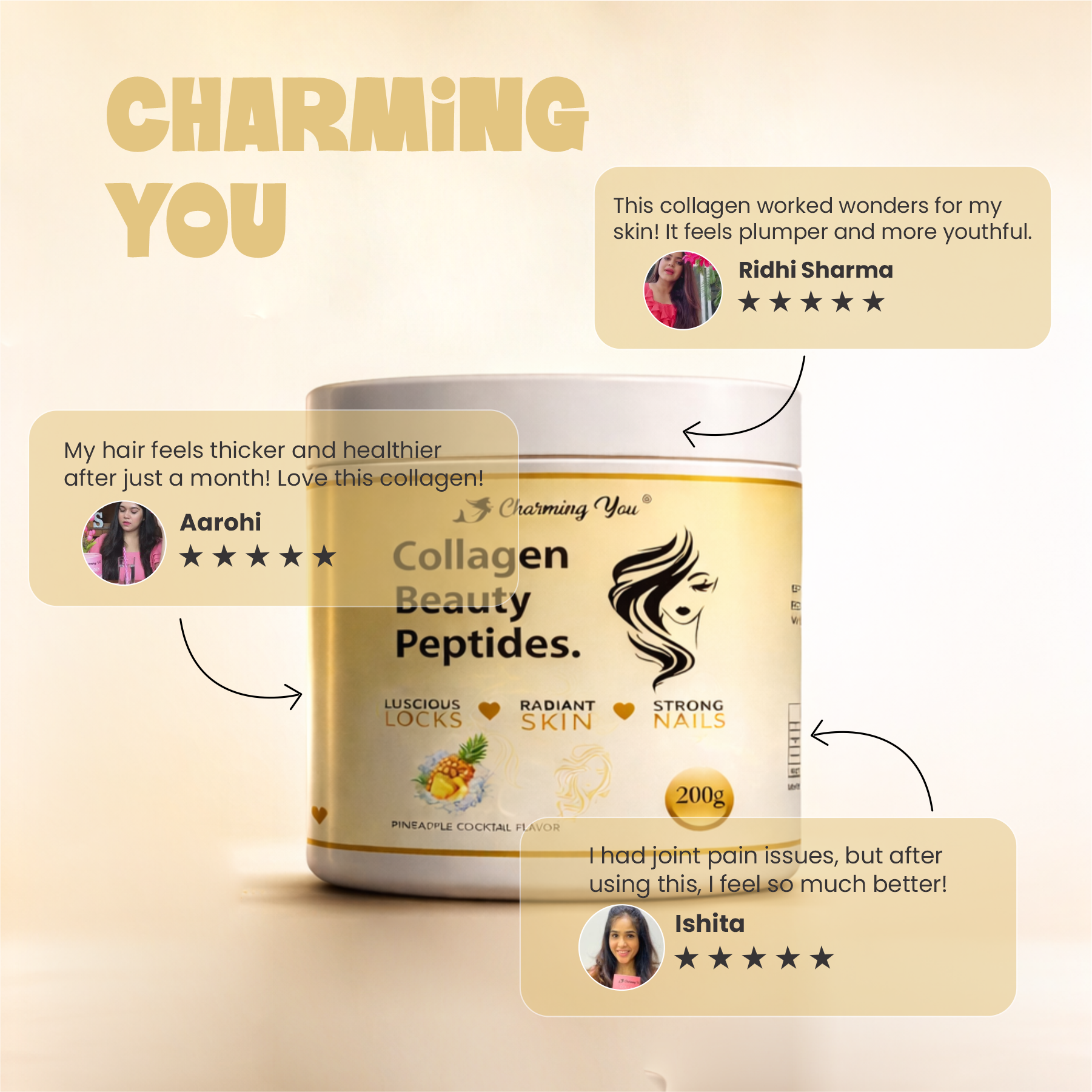 Charming You Collagen Beauty Pineapple Flavor jar