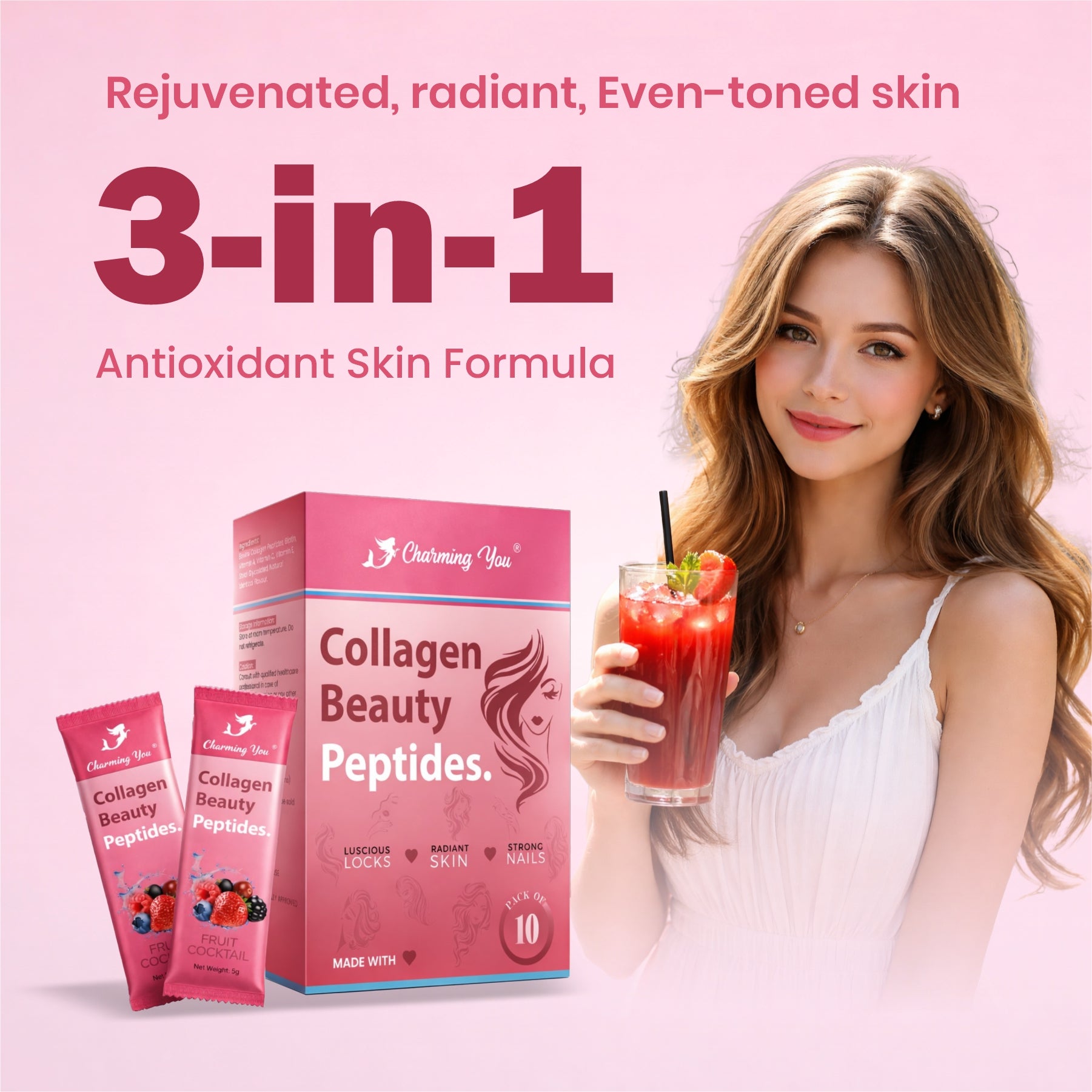 Charming You Collagen Beauty Peptides fruit Cocktail Flavor