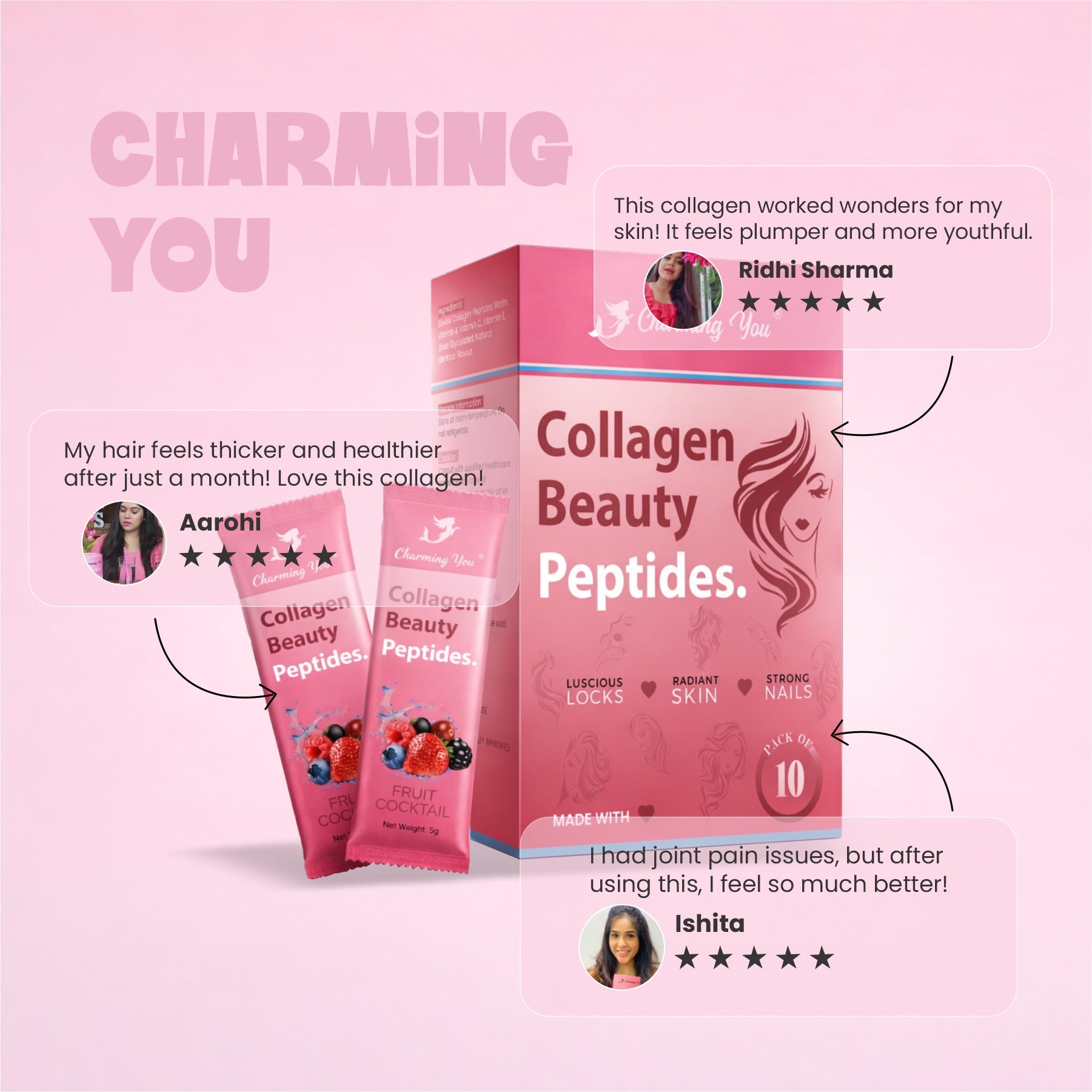 Charming You Collagen Beauty Peptides fruit Cocktail Flavor
