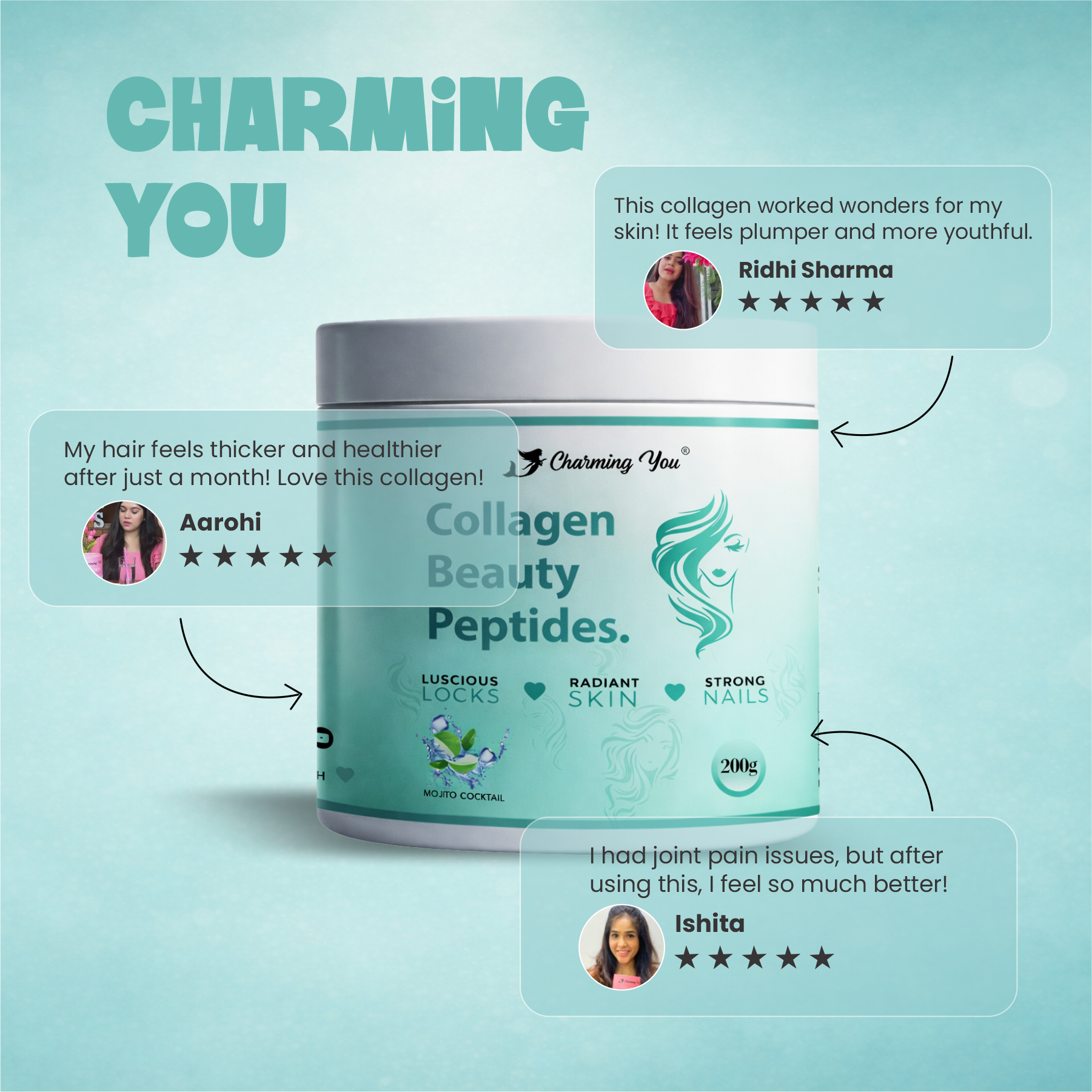 Charming You Collagen Beauty Mojito Flavor jar